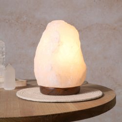 Serenity-saltlampe af naturligt hvidt stensalt � 1-2 kg