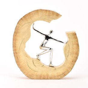 HESTIA ENKELT SLVFIGUR I BARK ORNAMENT 21,5 CM